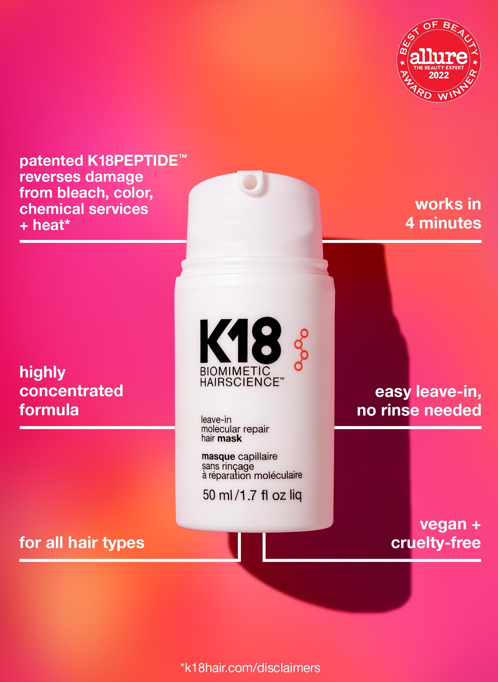 Masque Réparateur K18 50 mL